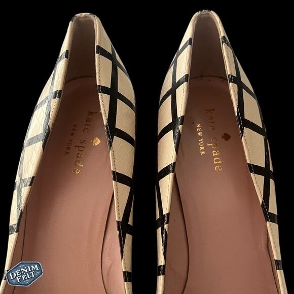 Kate Spade New York  Women’s Black/Cream Leather Larisa Pump/High Heel - Picture 6 of 16
